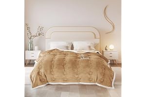 ShowyLive Kuscheldecke Flauschig Decke Sofadecke Fleecedecke Flanell Couchdecke Für Bett Sofa Schlafzimmer Büro- Dicke & Warm Wohndecke für Couch Sofaüberwurf (Kamel, 150x200CM)
