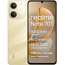 realme Note 70T Smartphone 4GB+64GB Nero, Schermo 6.75