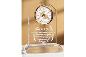 DEEWISH Happy 50th Birthday Gift Idea for Women Men, 50 Year Old Birthday Present Clock for Her Him Husband Wife Dad Mom Couple Friends Home Decoration