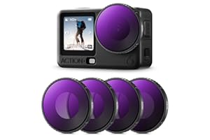 K&F CONCEPT ND Filter-Set Kompatibel mit DJI Osmo Action 6, Graufilter ND8 ND16 ND32 ND64 4er-Pack Lichtreduzierende Filter zur Belichtungssteuerung aus optischem Glas mit Mehrschichtvergütung