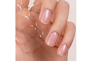 DANNI & TONI 28Pcs Vernis Autocollant Ongle Gel UV Strips,Gel Nail Stickers,Nail Art Auto-Adhésif Ongle,Adesivi per unghie in gel (Crystal Clear) Pure et Transparente