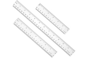 AIOUNIYA Plastic Ruler Set, Straight Ruler with Centimeters and Inches15cm/6inch 20cm/8inch 30cm/12inch, Plastic Shatterproof Measuring Tools for Student Classroom School, Office and Home (Transparent 3 PCS)