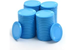 Smartdealspro 64 unidades de 32 mm/1.26 pulgadas de plástico opaco para contadores de aprendizaje, mini fichas de póquer, fichas de juego con caja de almacenamiento (azul cielo)