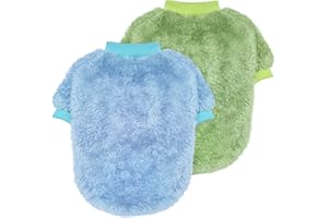 Idepet 2PCS Suéter Perros,Jerséis Perro Suéter para Mascotas Sudadera para Cachorros Calientes Jersey Perro Abrigos Perros Pijama Ropa para Gatos Ropa para Perros Pequeños Mediano (Verde Azul, M)
