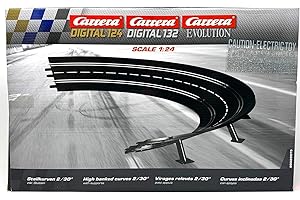 CARRERA Courbe haute banque 1/30, 6 pièces - Digital 124/132 et analogique