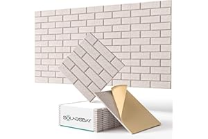 Soundsbay Placas acústicas autoadhesivas, 12 unidades, aislamiento acústico, aislamiento acústico, pared de alta densidad, tipo ladrillo, placas insonorizadas para tratamiento acústico y decoración de