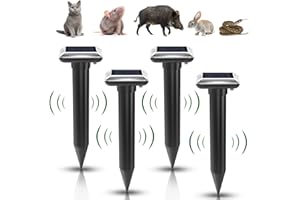 Solar Maulwurf Vertreiber, 4Stück Solar Maulwurfschreck, Wühlmausschreck,Ultraschall Wühlmäuse zu Vertreiben, IP66 Wasserdicht und Staubdicht,Maulwurfvertreiber, Schlagenabwehr, für Den Rasen Garten