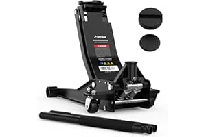 ‎AUTORIA Wagenheber 3T hydraulisch – Flacher Rangierwagenheber mit 2X Gummiauflage & Doppelkolben – Quicklift ab 75 mm Hubhöhe – für PKW, Auto & SUV – bis 3 Tonnen Tragkraft – Profiheber