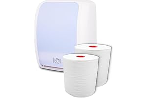 ‎BLANC HYGIENIC Blanc HYGIENIC Set: Handtuchrollenspender Sensor, berührungslos, Blanc Cosmos 2 Handtuchrollen Premium TAD - PRODUKTSET Farbe Weiß