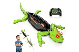 Elprico Gecko Radiocommandé, Lézard Télécommandé Réaliste Jouet Électrique avec Télécommande sans Fil, pour Garçons Filles Enfants (Green)