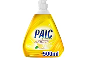 PAIC - Liquide Vaisselle Paic Extrême Citron - Pour une Vaisselle Propre et Brillante - Élimine les Graisses les Plus Tenaces - Quelques Gouttes Suffisent - Flacon 500 ml