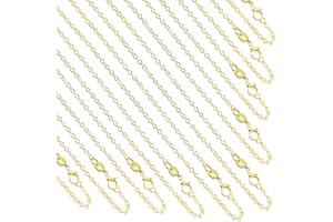 XELPARUC 26 Pack Necklace Chains, 18Inches 1.5mm Gold Plated DIY Chains Bulk Link Necklace, Cable Chain Charms for Jewelry Making, Women DIY Jewelry Making Supplies