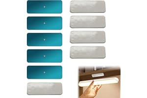Vierone 10pcs Metal Adhesive Magnetic Strips for Sticky Magnetic Pads Under Cabinet Lights Magnetic Strip Metal Adhesive Plate Replacement Magnet Sticky Tape for Magnetic LED Lights