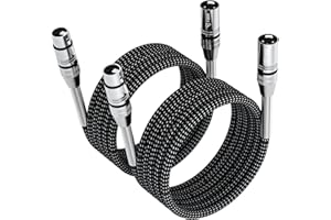 FIBBR Kabel XLR, 2 m, 2 sztuki, kabel mikrofonowy, plecionka nylonowa XLR, wtyczka na gniazdo, wytrzymały, symetryczny kabel mikrofonowy, kompatybilny z przedwzmacniaczami/systemami głośnikowymi i