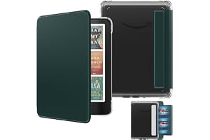 MoKo Magnetic Case for 7" Kindle Paperwhite 12th Gen& Colorsoft,mdnt.Green | Detachable,Ultra Clear Back, Scratch-Proof, Light Shell Cover, Auto Wake/Sleep,for Kindle Paperwhite& Colorsof 2024/2025