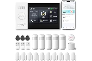 PGST Wireless Home Security System,DIY 4G/WiFi Alarm,Door and Motion Sensor,App Control,Work with Alexa and Google Assistance,No Monthly Fee for Apartment,Office,Villa