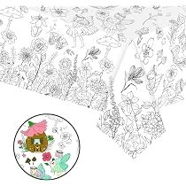 HOMAVEL Blumen Schmetterling Maltischdecke Kinder 137x274cm zum Ausmalen
