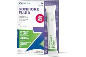 Zymerex - GONFIORE FLUID aroma FRUTTI ROSSI | 15 Bustine monodose | Drenaggio liquidi | Depurazione | Senza glutine e lattosio (FRUTTI ROSSI)