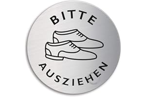 ‎OFFORM DESIGN OFFORM DESIGN Schild Bitte Schuhe ausziehen Ø 75 mm Türschild aus Edelstahl selbstklebend Nr.39292