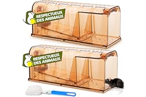 TAKRINK 2P Piège à Souris Vivante, Attrape Souris Humain et Réutilisables avec Trou d'air sans Mécanisme, pour Cuisine, Jardin, Maison, Grenier, Garage