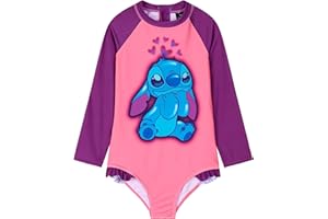 Disney Pieza Única Bañador para Niñas con Mangas Largas - Regalos de Stitch