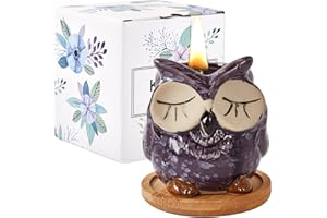 Kinforse Candele Profumate alla Lavanda con Design Gufo - Idee Regalo Donna Compleanno con Elegante Confezione, Aroma Rilassante per Casa e Benessere - Regalo Perfetto per Lei o Amica Speciale