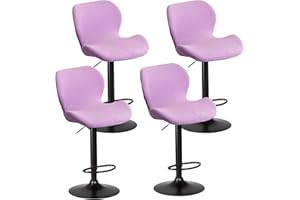 XGANGM Elastizzato Copri Sedie Bar-Fodere Sgabello Bar con Coprisgabelli Cucina con Schienale 4 Pezzi Fodere Coprisedia Elasticizzati Curvo Copertura per Sgabello Alto per Bar Bancone,#3,4PCS