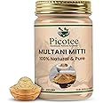 PICOTEE Multani Mitti for Face Pack and Hair Fullers Earth Multani Mitti Powder Remove Dead Skin, Brighten Skin Tone Multani Mitti Powder for Hair Reduce Dandruff & Scalp Itchiness (200 Gram)