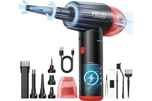 MECO ELEVERDE Souffleur Air Comprimé et Aspirateur 2 en 1, Dust blower Dépoussiérants Puissants électrique 100000 tr/min, Soufflette Air Comprimé Nettoyage PC pour Clavier, Canapé, Voiture, Rouge
