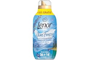 Lenor Aire Fresco Suavizante Para Ropa Frescor Alpino 50 Lavados, 700ml, Frescor Resistente Al Secar En Ambientes Húmedos O Al Sol Intenso