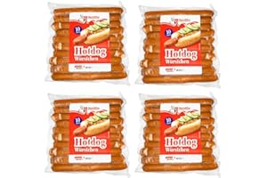NOHAWA Nordthy Hotdog Würstchen 40 Stück (4x 413g) – Saftige Würstchen im Vorratspack – Ideal für Hot Dogs, Grill & Party – Dänischer Klassiker