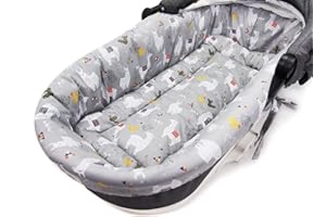 MillaLu Baby Pram Pushchair Stroller Buggy Soft Cotton Insert with Mattress for Gondola/Carrycot (Grey Alpaca)