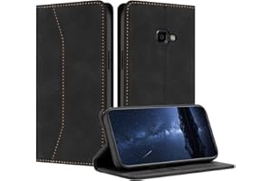 Mo-Beauty Hülle für Samsung Galaxy Xcover 4 / 4S, Handyhülle Samsung Xcover 4 / 4S Hülle, PU Leder Flip Klappbare Schutzhülle Ledertasche Klapphülle Case Cover Etui Samsung Xcover 4 / 4S(Schwarz)