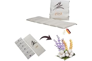 ‎EDEL LIVING Edel Living Körnerkissen Groß (52x20 cm, 850 Gramm) Wärmekissen Mikrowelle 6-Kammer Abnehmbarer Bezug Aus 100% Baumwolle Für Nacken Rücken Schulter (Körnerkissen mit Weizen und Lavendelfüllung)