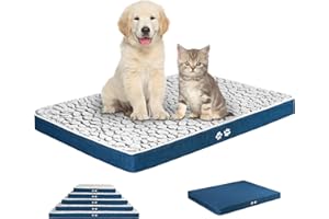 KROSER Almohadilla para Perros y Gatos, Colchoneta Reversible, Colchón Duradero y Elegante Almohada 76cm Antideslizante y Impermeable, Lavable a Máquina Cama para Mascotas Medianos hasta 20kg