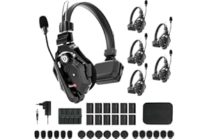 HOLLYVIEW Hollyland Solidcom C1 [oficjalny] Full Duplex Wireless Intercom System 350 m Bezprzewodowy zestaw słuchawkowy dla 6 użytkowników, system komunikacji zespołowej, 168 g, jednostronny zestaw słuchawkowy