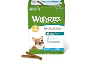 WHIMZEES by Wellness, Bâtonnets à Mâcher pour Chien de Petite Taille, Friandises Naturelles pour l'Hygiène Bucco-Dentaire, Taille S, Boîte de 30 Pièces