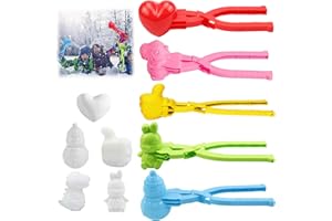 LEONSHCO Lot de 5 pinces à boules de neige, jouet de neige pour enfants, pince à boule de neige, moule de boule de neige, jouet d'hiver pour l'extérieur, pour que les enfants puissent jouer dans la neige (B)