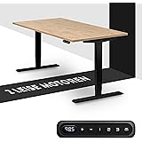 boho office® höhenverstellbarer Schreibtisch 160 x 80 cm - Elektrisch stufenlos, 2 Motoren, 3-Fach Teleskop, Memoryfunktion,