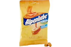 Alpenliebe Original, Caramelle Dure, Caramelle Colate, Gusto Dolce e Goloso, Senza Zucchero, Senza Glutine, 1 Busta da 80g., Caramelle Monoporzione da condividere con chi vuoi