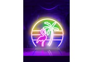 TRICASE HAMBURG Flamingo Neon Sign Warm White LED Light Advertising Wall Decoration Wedding Luminous Advertising USB Acrylic Letter Cheers Light Sign for Bedroom Wedding Engagement Party Decoration