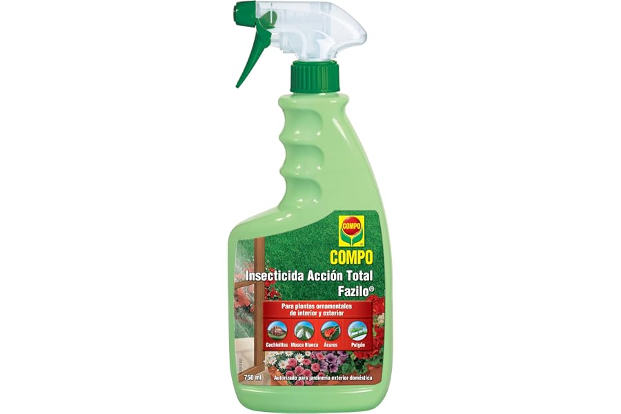 COMPO Fazilo Insecticida Acción Total, Para plantas ornamentales de interior y exterior, Envase pulverizador, 750 ml, El emba