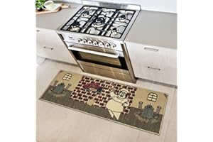 Ottomanson Siesta Collection Kitchen Chef Design dywan z gumowym spodem, 50 x 150 cm, beżowy szef kuchni