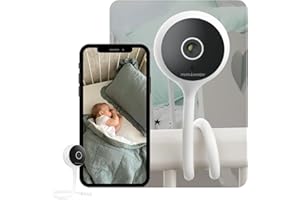 PARINNOV - 2K(3MP) Baby Monitor, Baby Monitor Video e Audio, Avviso di Pianto e Movimento, Notturna, Walkie-Talkie, Monitoraggio della Temp. e Umidità, Ninne Nanne, Asta di Montaggio Regolabile, Alexa