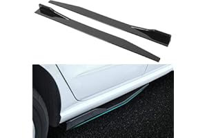 MAJATOU Séparateur de Jupe Latérale de Voiture 2 Pièces, Petit Diffuseur D'aile, jupe Latérale Voiture, Jupe Latérale de Style de Carrosserie, Diffuseur D'ailettes à Lèvres Universel 120 Cm/47.2in Noir Brilla