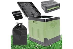 Jirmerp Inodoro de camping, plegable, portátil, separador, inodoro, multifunción, para exteriores, camping, atasco, pesca, color verde