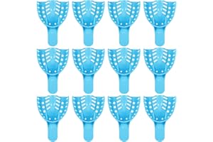 JMU Dental Impression Tray,Bag of 12 Autoclave Perforated Disposable Trays,3 Medium Upper