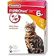 Beaphar | FIPROtec Spot-On for Cats | Kills Fleas & Ticks | Vet Strength Treatment | Easy to Apply | Suitable for Cats & Kittens from 8 Weeks of Age, Weighing more than 1kg | 6 Pipettes