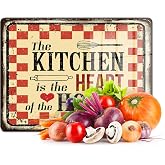 Decovetro Cam Kesme Tahtası ve Sunumluk My Kitchen Heart Desenli 20x30 Cm