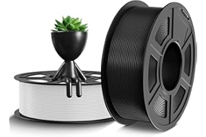 TECBEARS PETG Filament 1.75mm Black+White 2KG, Strong Toughness PETG 3D Printer Filament, 2PCS 1kg Spool, Dimensional Accuracy +/- 0.02mm, Fits for Most FDM 3D Printers